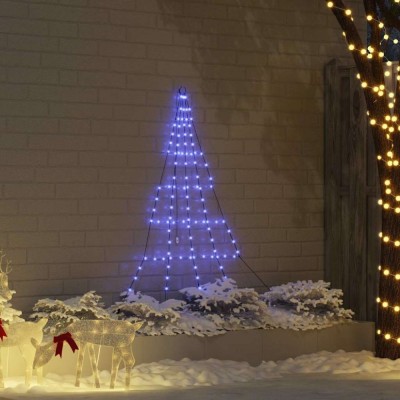 vidaXL Brad de Crăciun LED cu 112 LED albastru 182 cm Metal 42018740 foto