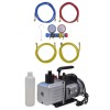 vidaXL Pompă Vid Aer Condiționat cu Manometru 4 Căi, 4.5 CFM, 375W, R134a, R410A, R22, R407C, Aluminiu, 100 L/min