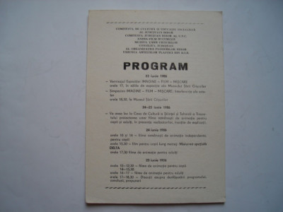 Program cultural Comitetul pentru Cultura si Educatie Socialista si UTC, 1986 foto