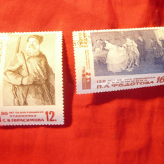 Serie URSS 1965 Pictura II Gherasimov si Fedotov , 2 val. stampilate