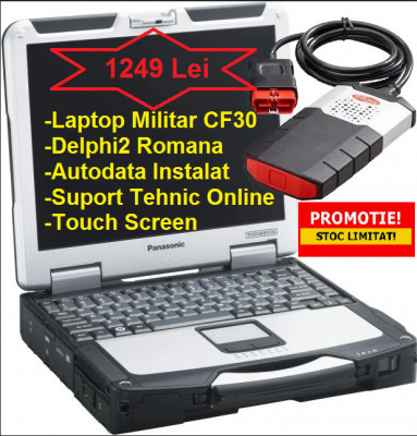 Tester Auto Delphi2 + Laptop Militar Panasonic CF30 + Autodata, Full foto