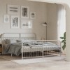 Cadru Pat Metalic Gossi Alb 183x203 cm cu Tablie - Design Modern, Spatiu Depozitare, Suport Saltea Robust