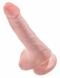 Dildo Clasic Cu Testicule King Cock, Natural, 15 cm