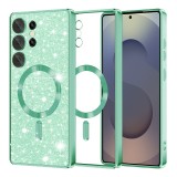 Husa premium Samsung Galaxy S25 Ultra Asteroid GSM Luxury Glitter MagSafe, verde deschis