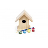 Set pentru pictat-Casuta pasarelelor din lemn, 9x9x13 cm