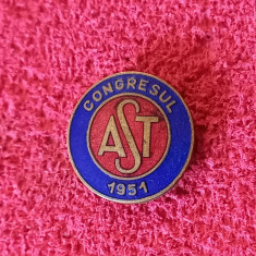 Insigna "Congresul AST" 1951 - Asociatia Stiintifica a Tehnicienilor