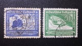 Germania Reich-ul German 1938 Aniversarea Centenarului Graf Zeppelin Dirijabil 25Rpf și 50Rpf Ștampilate - A0040
