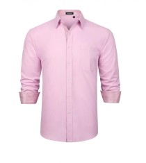 Camasa cu maneca lunga pentru barbati Enlision, roz, XL - OUTLET
