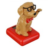 Figurină C&acirc;ine Dansator, Solar, Plastic, Bej, 11 cm, Oem
