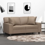 vidaXL Perne decorative, 2 buc., cappuccino, 40x40 cm, piele ecologică