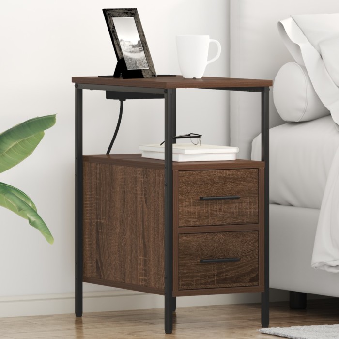 vidaXL Dulap de noapte Stejar brun 30 x 48 x 61 cm Lemn compozit