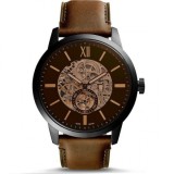 Fossil ME3155 Ceas Automat Skeleton pentru Bărbați 48mm cu Curea din Piele Maro