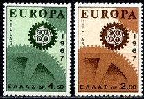 Grecia 1967 - Europa-cept.2v.neuzat,perfecta stare(z) foto