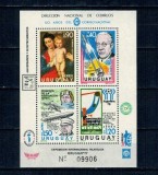 Uruguay 1977 - Expo filatelie, pictura Rubens, Franz Hess, Zepelin, Campionatul Mondial de Fotbal, bloc neuzat