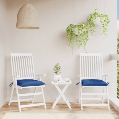 vidaXL Perne de scaun, 2 buc., albastru, 40x40x7 cm, textil oxford foto