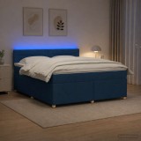 Cumpara ieftin Pat boxspring cu saltea albastru 160 x 200 cm Tesatura