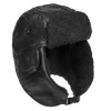 Căciulă Trapper Bărbați, Neagră, Blană Artificială, Piele Artificială, Dimensiune 59 cm