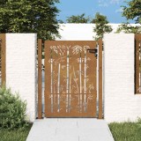 vidaXL Poartă de grădină 100x125 cm, oțel corten, design bambus 153240