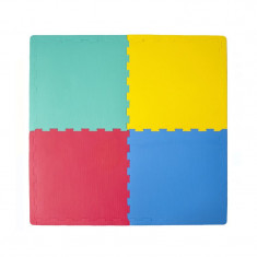 Puzzle de podea din spuma cu bucati moi colorate 4 bucati , 63 x 63 x 1.3 cm fiecare piesa