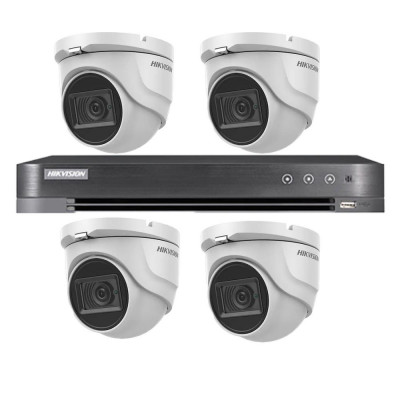 Kit supraveghere video Hikvision 4 camere interior 4 in 1, 8MP, 2.8mm, IR 30m, DVR 4 canale 4K 8MP SafetyGuard Surveillance foto