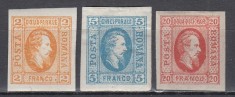 ROMANIA 1865 LP 15 LP 16 LP 17 ALEXANDRU IOAN CUZA EFIGIA DOMNITORULUI IN OVAL GUMA ORIGINALA SERIE SARNIERA