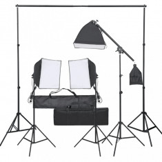 vidaXL Kit studio foto cu set de lămpi