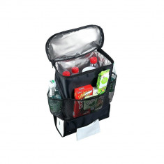 Organizator scaun auto cu geanta termica, Verk Group, 5 compartimente, negru, 28x10x35 cm