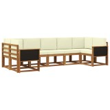vidaXL Set de canapele de exterior cu pernă 7 pcs Natural și Crem 3385501