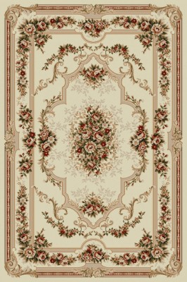 Covor Model Lotos 574-100, Marime 50 x 80 cm, Bej, Crem, Inaltime Fir 8 mm, Antialergic, Polipropilena, Living, Dormitor, Sufragerie, Birou foto