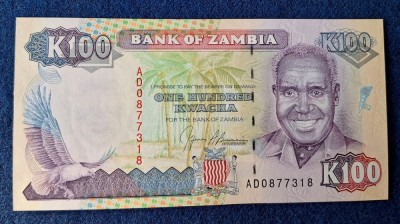 100 Kwacha nedatata - Bancnota veche Africa - Zambia - stare foarte buna UNC foto