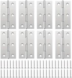 Set de 8 balamale si 48 suruburi pentru mobilier Sylhlw, otel inoxidabil, argintiu, 3,6 x 6,5 cm