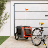 VidaXL Remorcă de bicicletă animale portocaliu/gri, textil oxford/fier