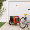 vidaXL Remorcă de bicicletă animale portocaliu/gri, textil oxford/fier