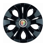 Set 4 Capace Roti Top Negru R15, Compatibil Cu Alfa Romeo