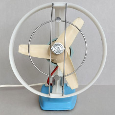 Ventilator metalic 2 viteze romanesc cu masca, Electro-Argeș anii 70, functional