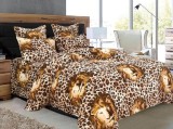 Cumpara ieftin Lenjerie cu elastic 180x200 cm, Lion 6 Piese (Cocolino)