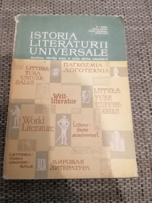 N. I. Barbu-Istoria Literaturii Universale, manual pentru anul IV liceu