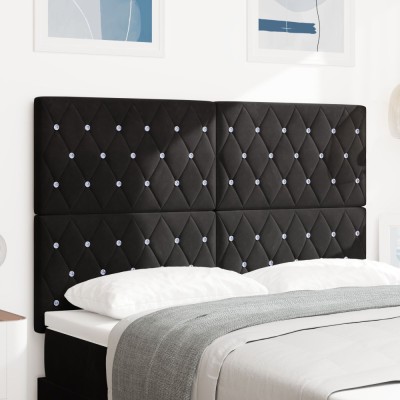 Gossi tablie cu buton cristal tuftata neagra 160 cm catifea foto