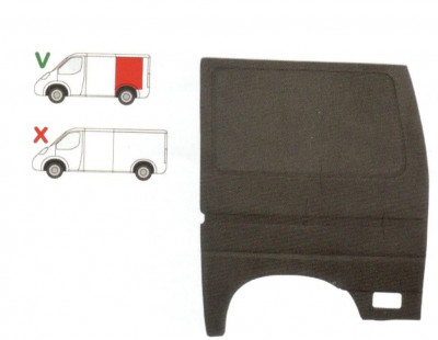 Aripa spate Vw T4 9/1990-03.2003, Scurt Partea Stanga, Marime Completa, Latime 1140 mm, 1505 Mm, Pentru Modelul Scurt, pentru modele Fara Usa Culisan foto