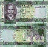 Bancnota Sudanul de Sud 1 Pound ND 2011 UNC Africa, Ne流通