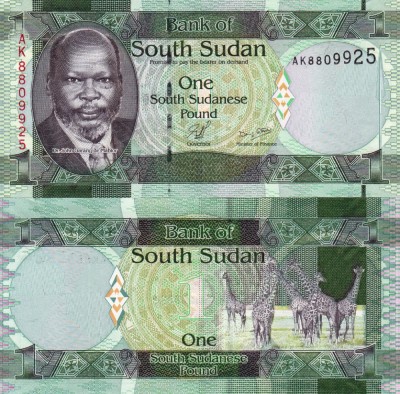 SUDANUL DE SUD 1 pound ND 2011 UNC!!! foto