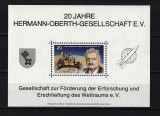 Germania, 1972 | Jubileu 20 ani Societatea Hermann Oberth - Cosmos | MNH | aph