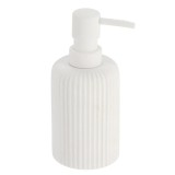 Dispenser Săpun Polirășină Striatii 230 Ml &ndash; Alb