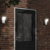 VidaXL Lămpi exterioare de perete cu LED 2 buc. alb, aluminiu turnat