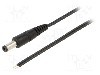 Cablu alimentare DC, cabluri, DC 5,5/2,5 mufa, negru, 1,5m, WEST POL - P25-TT-T035-150BK