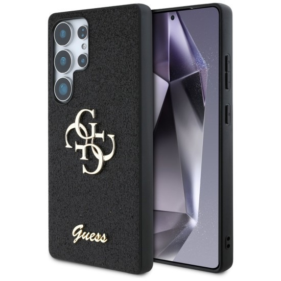 Husa pentru Samsung Galaxy S25 Ultra - Guess Glitter Script Big 4G Logo (GUHCS25LHG4SGK) - Black