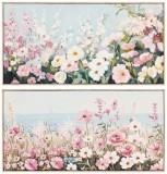 Set 2 tablouri decorative Flowers 2 x 62x122 cm