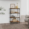 Biblioteca Stejar Fumuriu vidaXL 60x33x100 cm, 4 Rafturi, Lemn &amp; Oțel, Stil Industrial, Raft Cărți, Maro