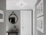 Plafoniera Led Alba Cu Design Ondulat, 67W, Lumina Reglabila 3000K-6500K