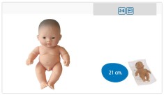 Papusa Bebelus asiatic baietel Miniland 21 cm foto